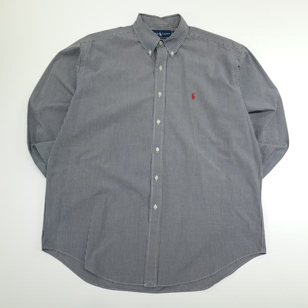 CN917 L 폴로 랄프로렌 다크네이비 도트체크 긴팔 셔츠 남방