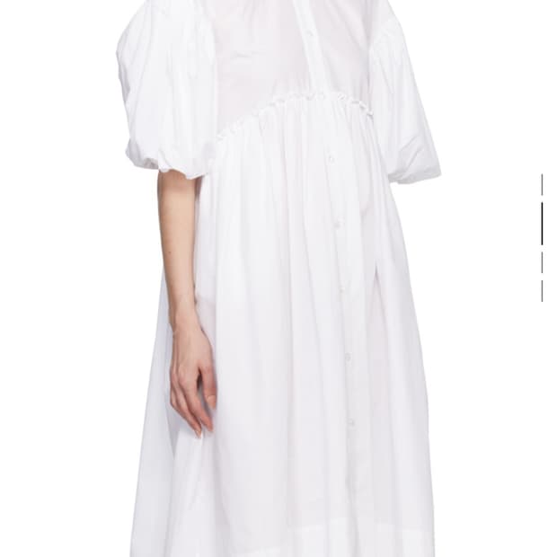 SIMONE ROCHA 화이트 코튼 미디 드레스