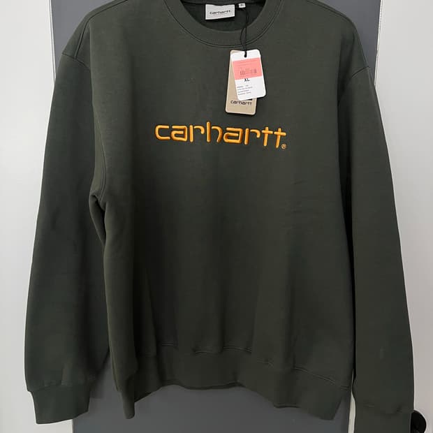 칼하트 wip 기모 맨투맨 카키 XL (새상품)