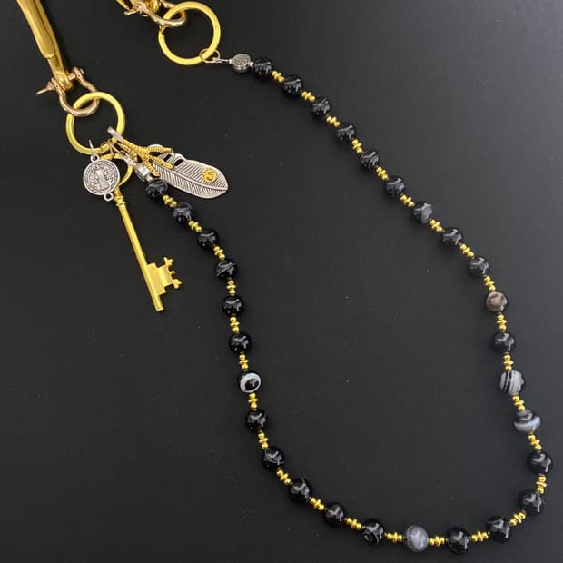 빈티지 골드 & 블랙 키체인