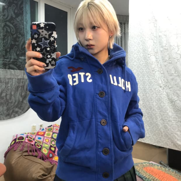 홀리스터 기모 후드 가디건 