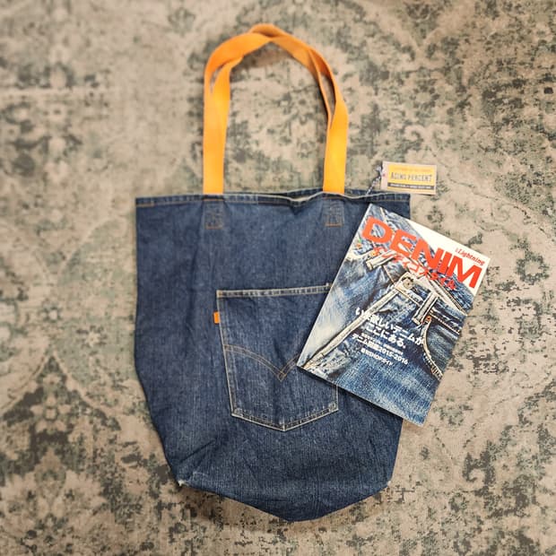 리바이스 오렌지탭 커스텀 데님토트백