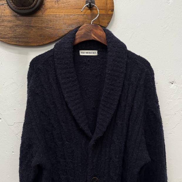 M) Issey Miyake Men Wool Shawl Collar Ca