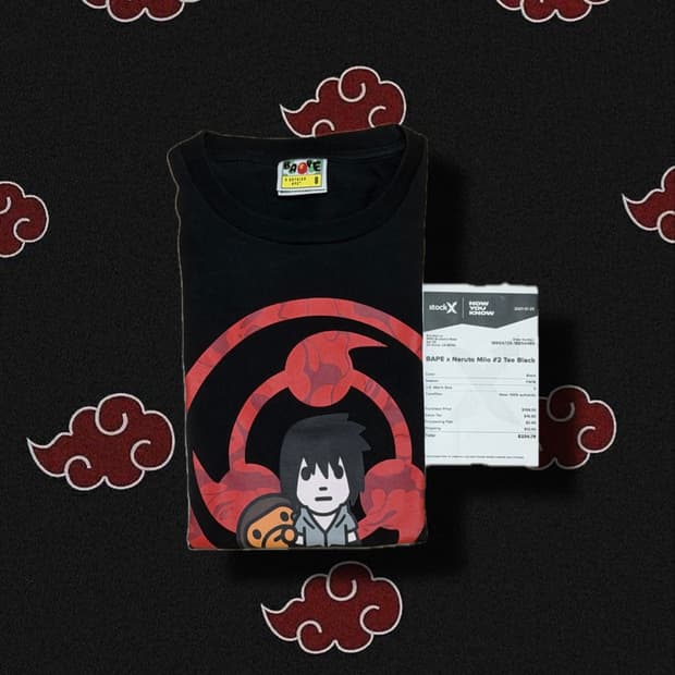 나루토 콜라보 베이프 사스케 마일로 셔츠 S