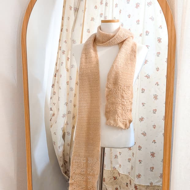 피치핑크 니트 머플러