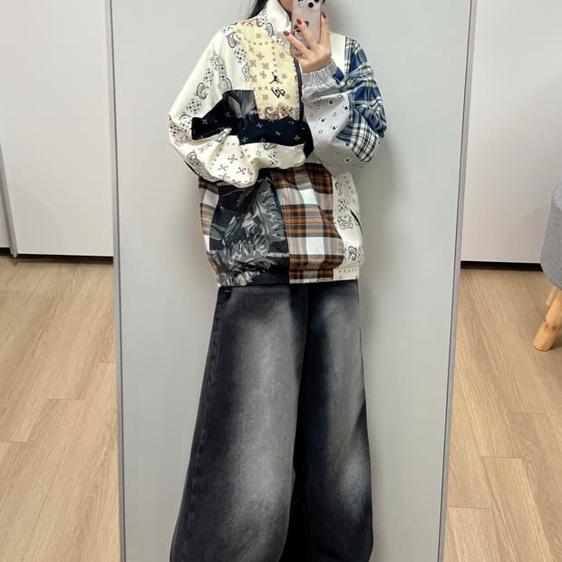 조던 x 리셀 웨스트브룩 와이낫 패치워크 하프 집 자켓