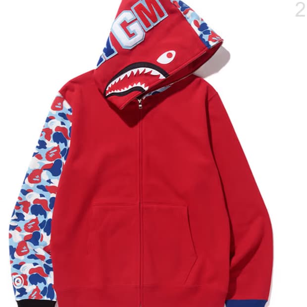 베이프 정품 파리 컬렉션 한정판 샤크 풀집 후드집업