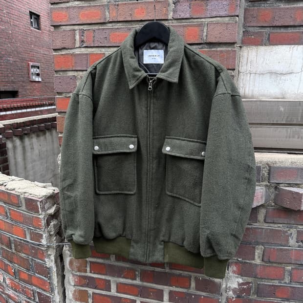 인헤릿 카키 울 워크자켓