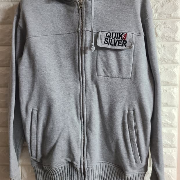 [수57]퀵실버 회색 후드집업(m)
