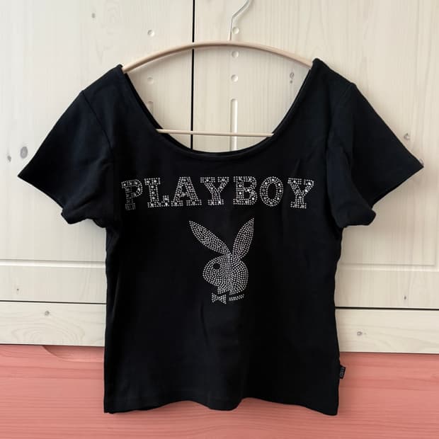 Vintage 큐빅 블랙 티셔츠