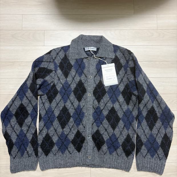 아워레가시 아가일 가디건 52사이즈 새상품