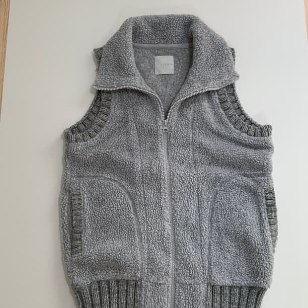 빈티지 뽀글 니트 조끼 모리