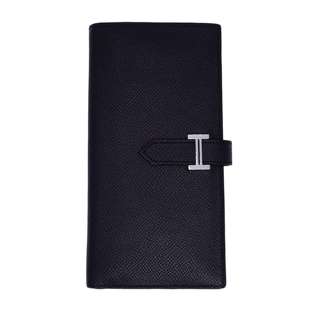 에르메스 베안 소플렛 블랙 앱송 은장 남녀공용 엡송 장지갑 K각인