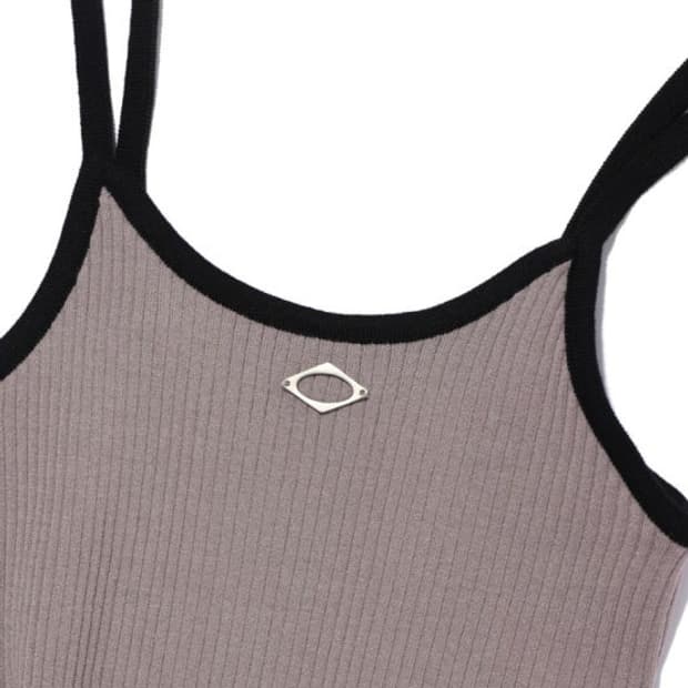 Rhombus Knit Sleeveless Camisole (Brown)