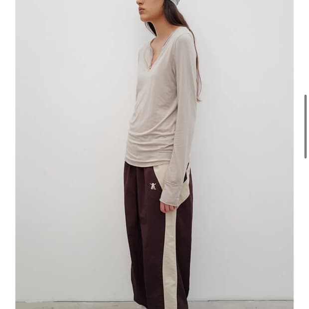 YY COLOR BLOCK PANTS, BROWN