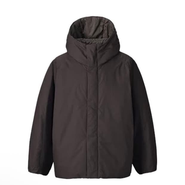 유니클로 u 퍼프테크 볼륨파카 다크브라운 L사이즈