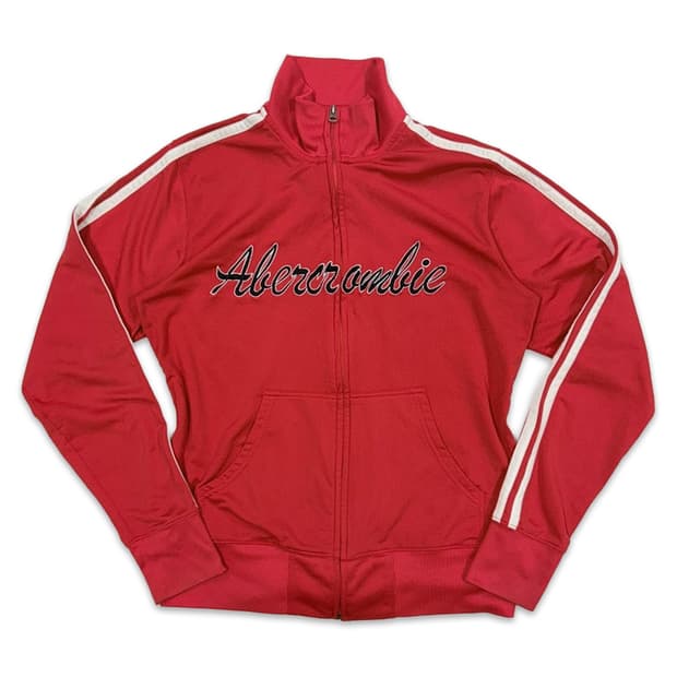 빈티지 아베크롬비 레드 레터링 집업