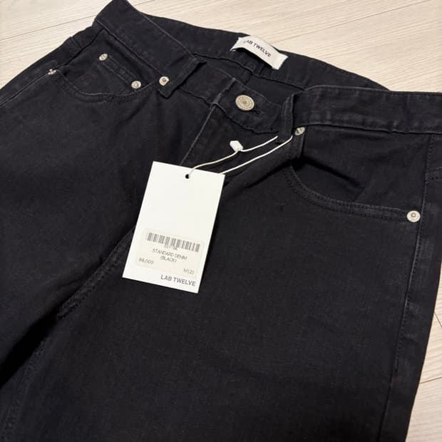 랩12 lab12 스탠다드 슬림 스트레이트 핏 블랙 데님 M사이즈(30)