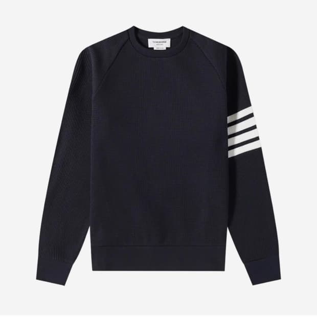 톰브라운 네이비 완장 와플 니트