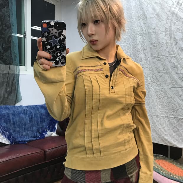 Aenoc 빈티지 여성 골덴 셔츠 