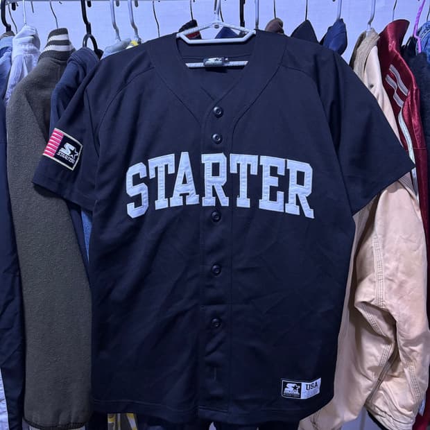 스타터 starter 성조기 야구셔츠 m