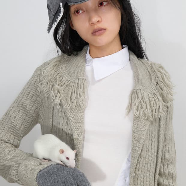 오호스 테슬 니트 가디건 그레이 1