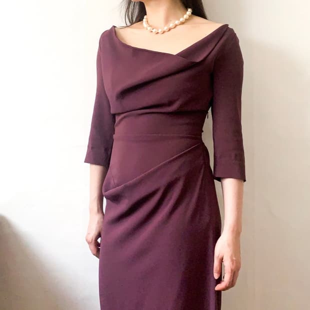 [EU38]비비안웨스트우드 드레이프 코울넥 드레스