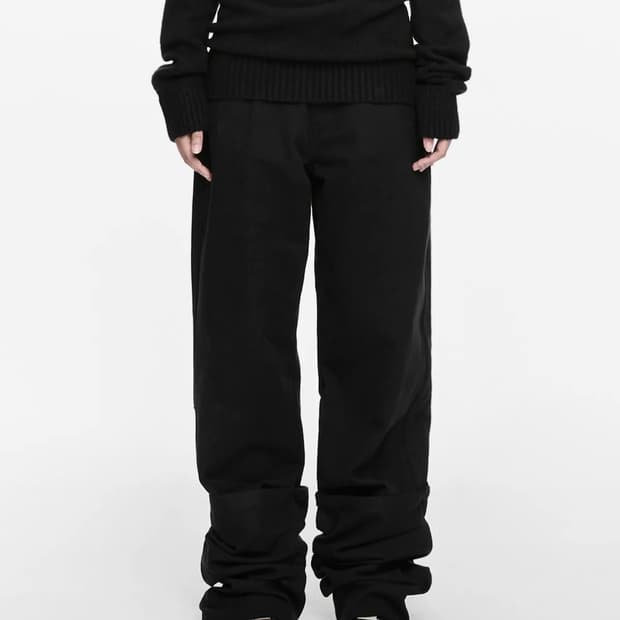 [새상품] 나체 부츠컷 REVERSE COTTON PANTS BLACK
