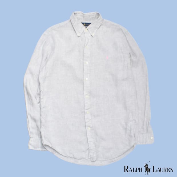 폴로랄프로렌 최신형 큐알라벨 린넨 셔츠 M