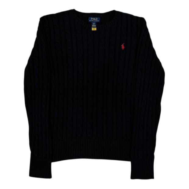 폴로 랄프로렌 여성 케이블 니트 블랙 XL