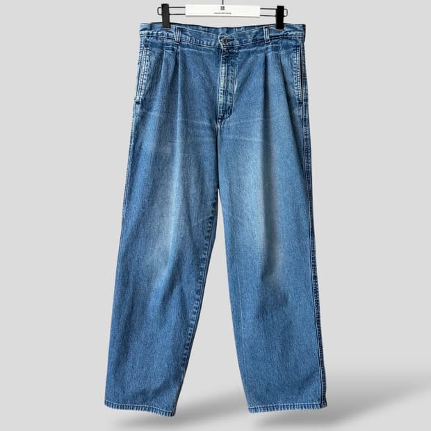 (34)80-90s JCPenney 투턱 와이드 데님팬츠