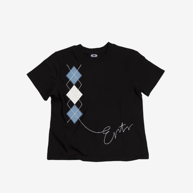 Argyle T-Shirt Black Small fit