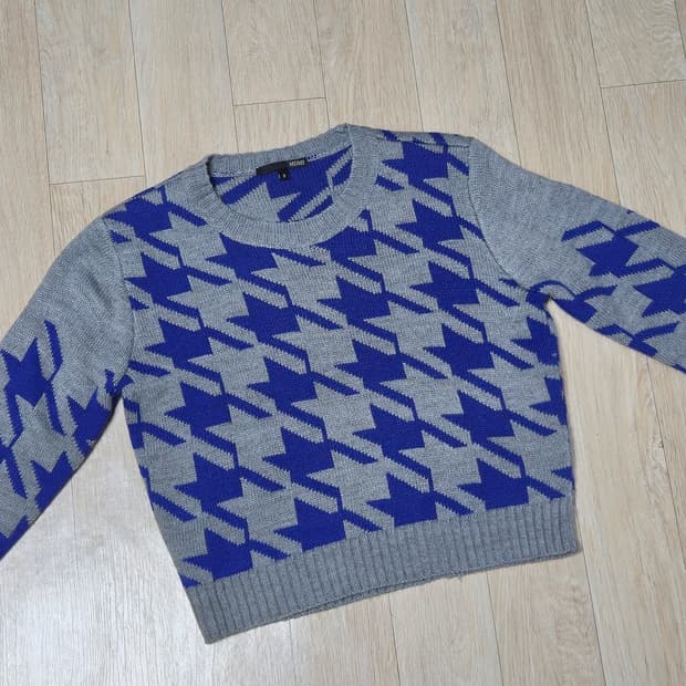 S) Mixxo 하운드투스 울혼방 체크 니트