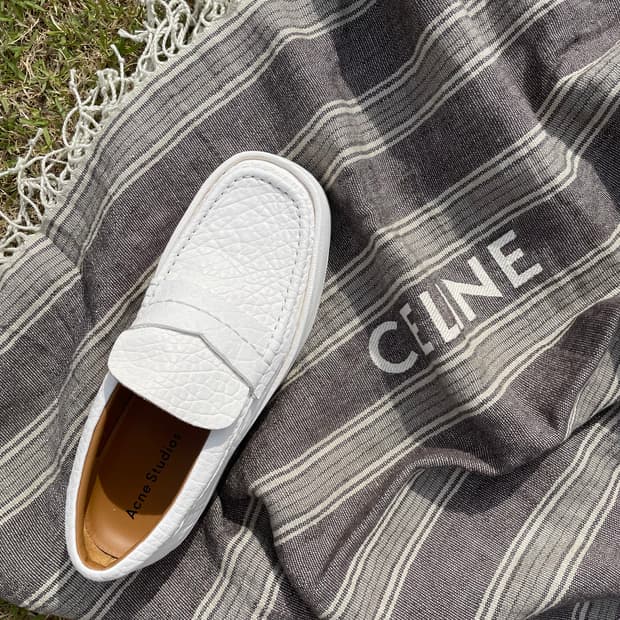 (43)아크네 스튜디오 청키 레더 로퍼 화이트