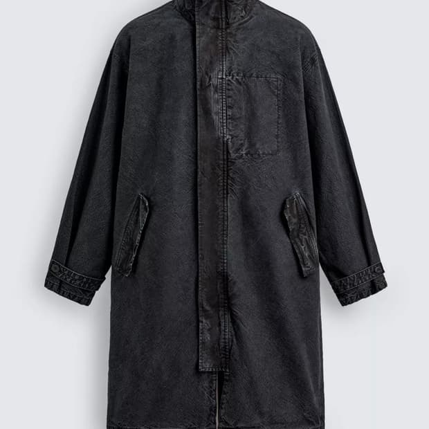 자라 워싱 데님 릴렉스 핏 코트 xl