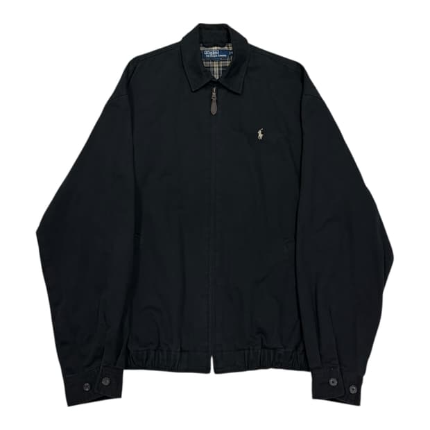 폴로 랄프로렌 포니 해링턴 바라쿠다 블루종 스윙탑 자켓 체크 블랙