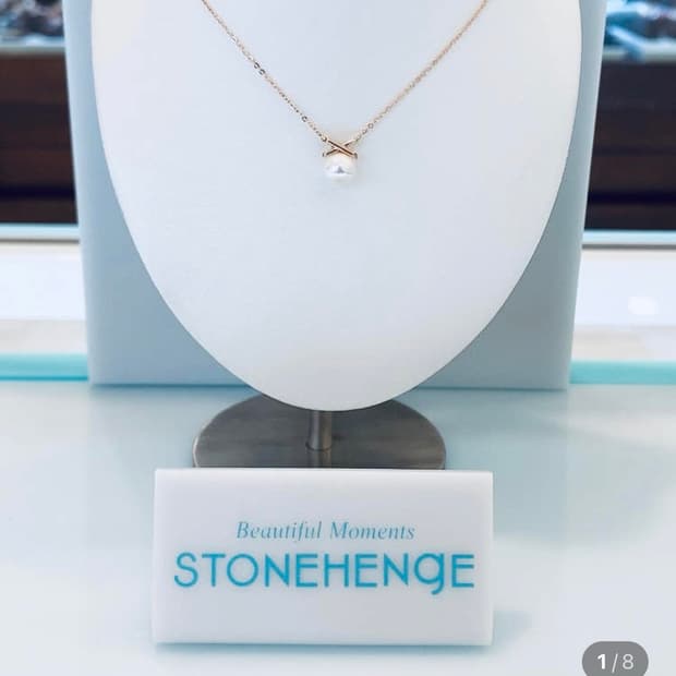 스톤헨지 14k 진주 목걸이