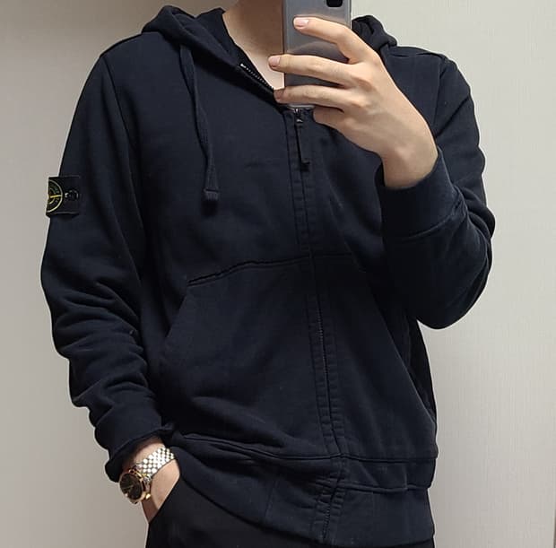 [XL] 스톤아일랜드 후드집업 블랙