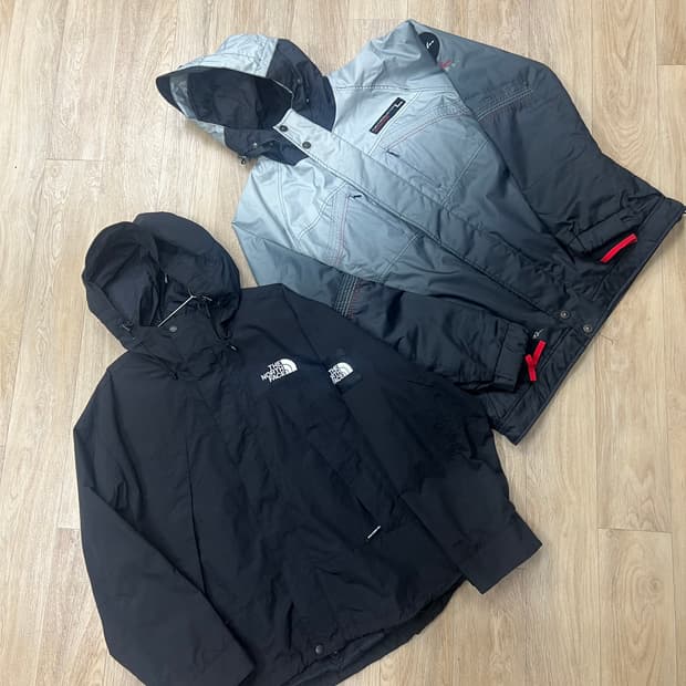 노스페이스 화이트 라벨  바람막이 자켓 + 푸부 후부 올드스쿨 스키 파카