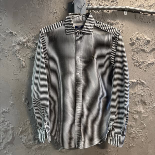 0 폴로 랄프로렌 POLO 클래식핏 스트라이프 셔츠 블랙화이트