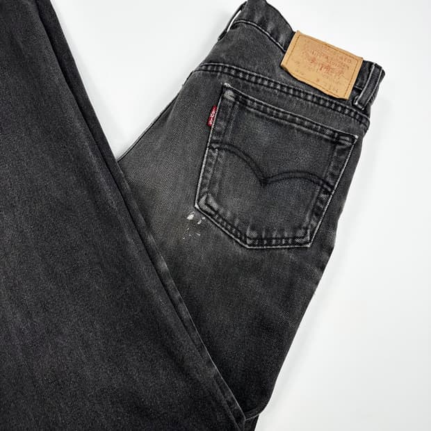 리바이스 505 오리지널 흑청 블랙진 데님 팬츠 (28인치)