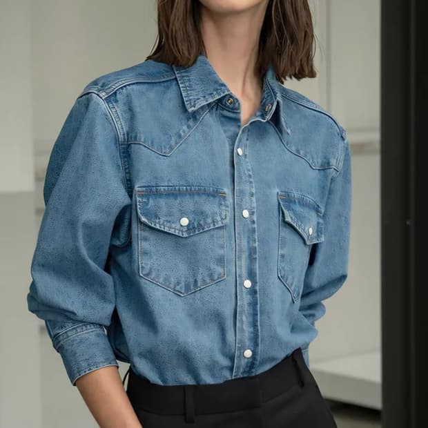 시야쥬 웨스턴 데님셔츠