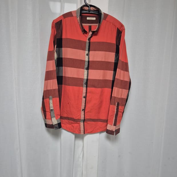 버버리 남성 핑크 체크 셔츠 M