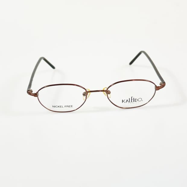 90s KALEIDO 슬림 오벌 브라운 메탈 빈티지 안경