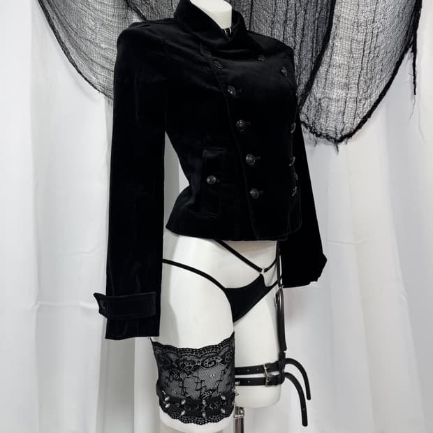 velvet detail jacket