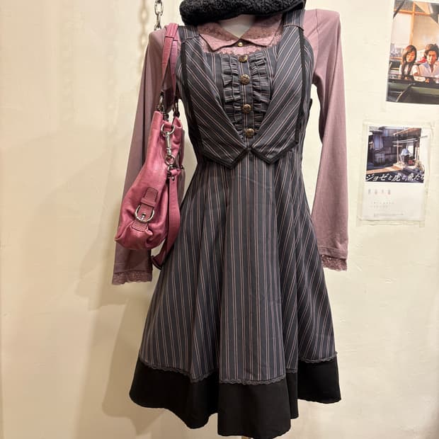 axes femme 엑시즈팜 스트라이프 그레이 원피스