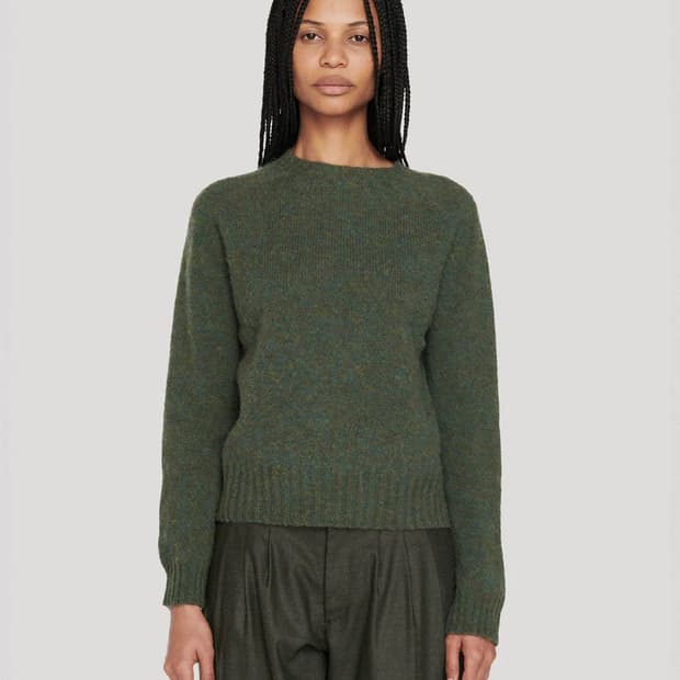 YMC 크루넥 니트 카키 S