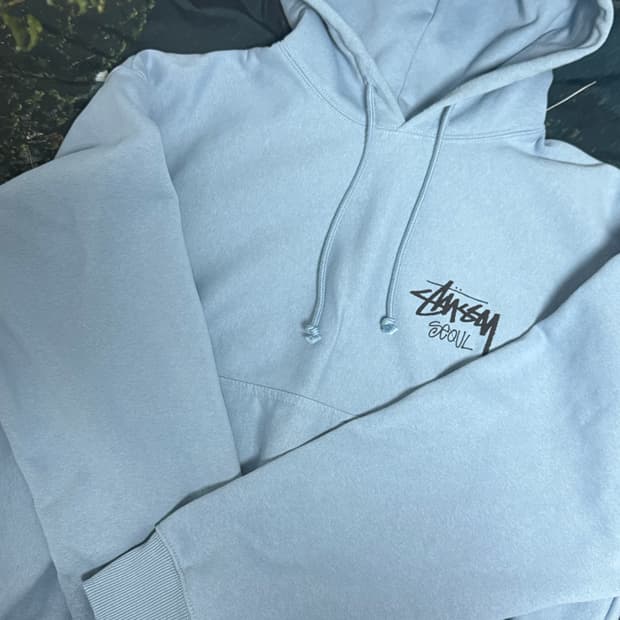 [L] 스투시 스탁 서울 익스클루시브 후드 슬레이트 slate