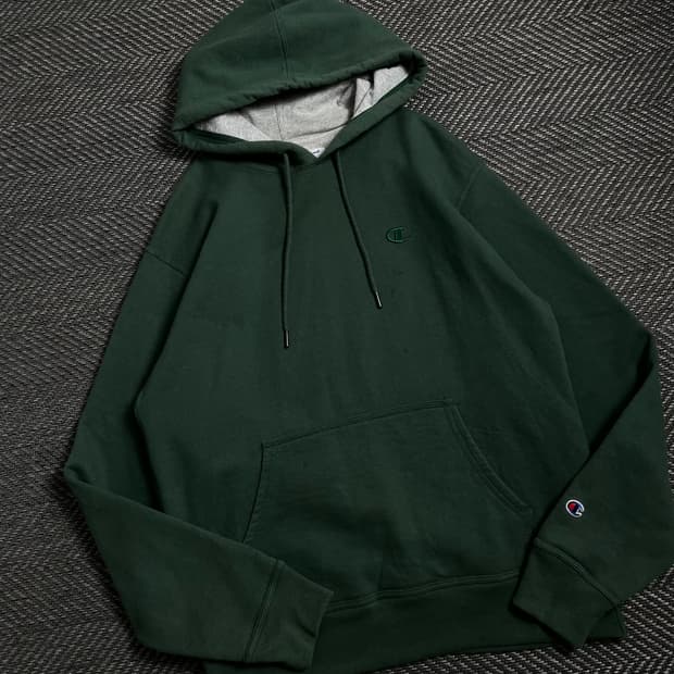 챔피온 올드스쿨 자수로고 후드 티셔츠y 4002