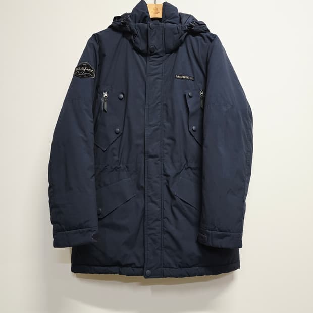머렐 네이비 후드 구스패딩 점퍼 100